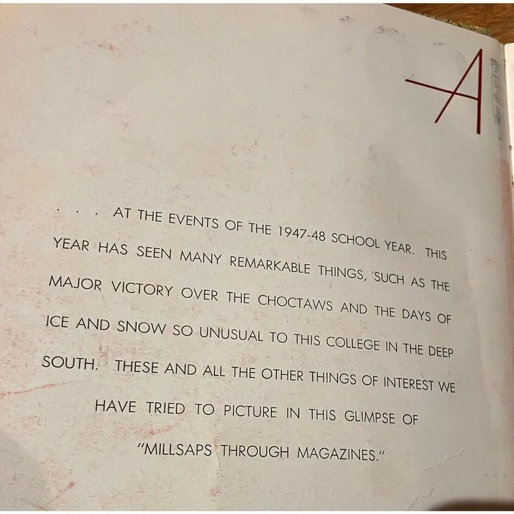 Millsaps College Jackson Mississippi Bobashela Yearbook 1947 1948 Annual Vintage